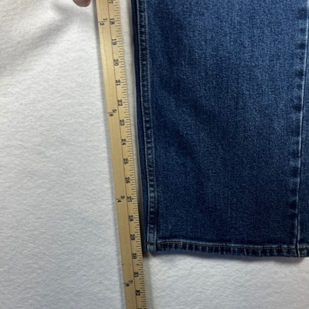 Levis 505 Regular Fit Dark Wash Straight Leg Jeans Mens 38x30 Blue Denim - Picture 7 of 11